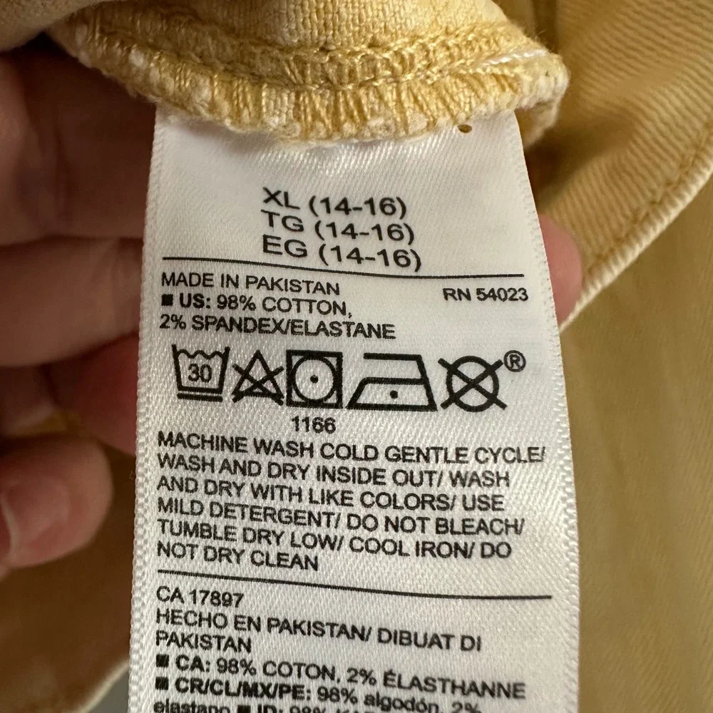 OLD NAVY GIRL'S YELLOW DENIM JACKET YOUTH XL 14/16 -- FLAW‎